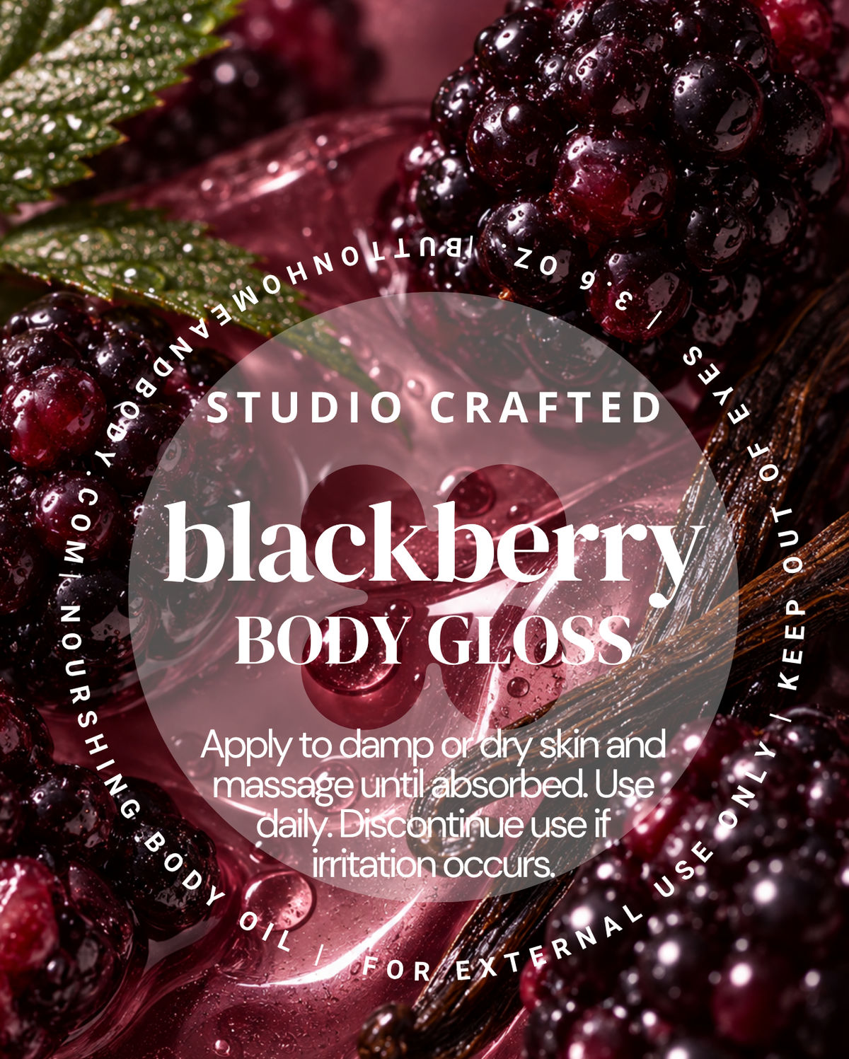Blackberry Body Gloss Oil | Fresh Juicy Fruit Vanilla Glow Oil
