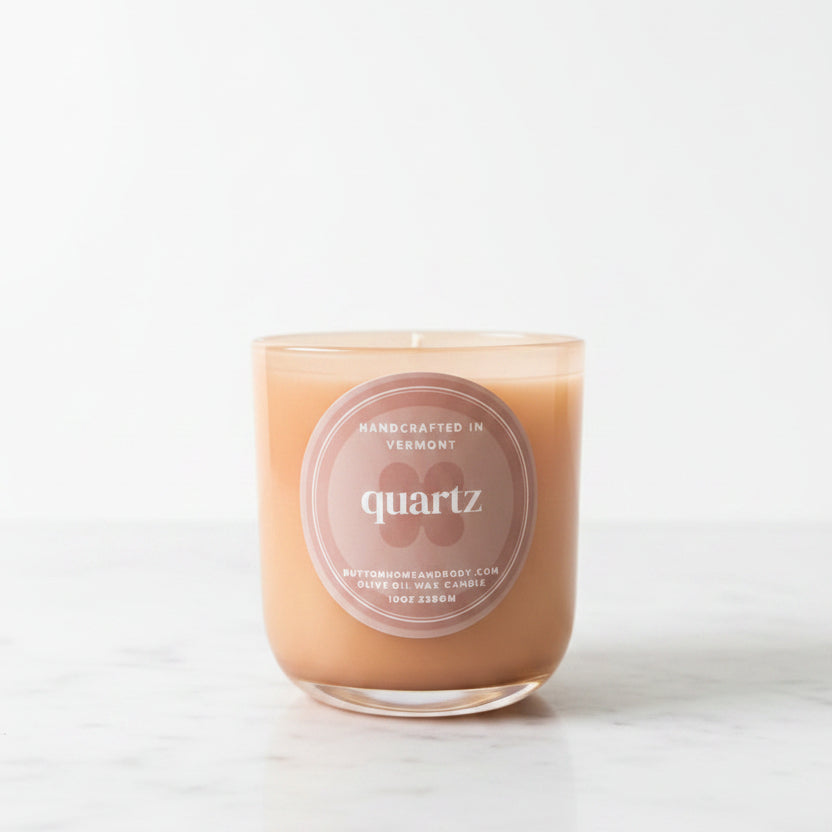 Quartz 10 Ounce Olive Oil Wax Luxury Candle