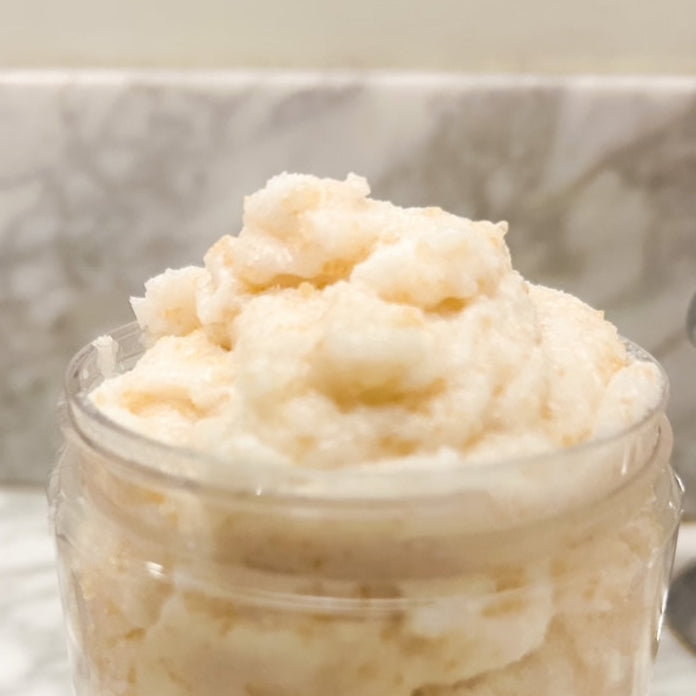 creamy textured sugar scrub without dyes