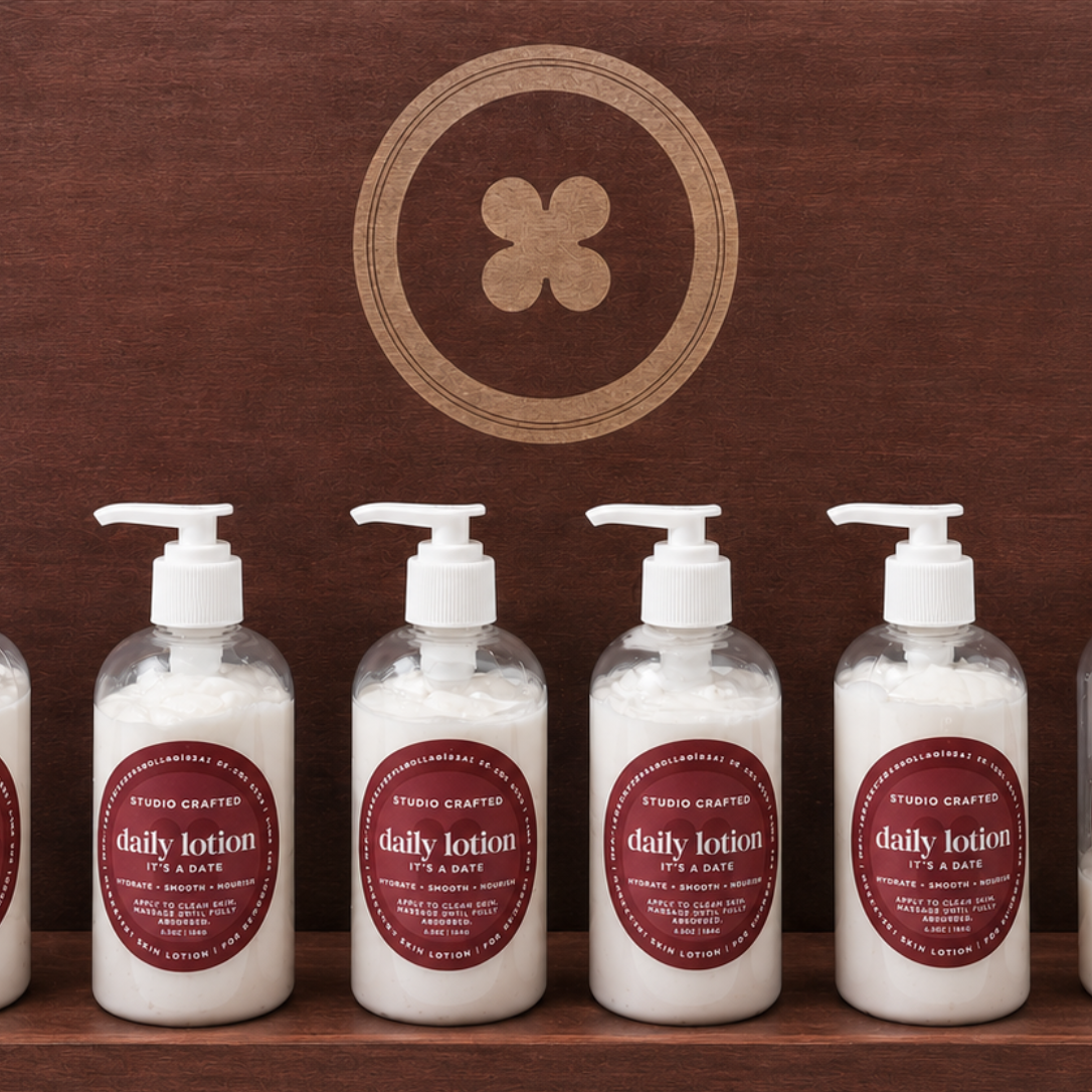 daily lotion in bottle with pump in sticky sweet warm fragrance