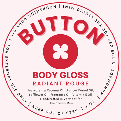 4 Ounce Body Gloss Body Oil Glass Bottle Product Label 