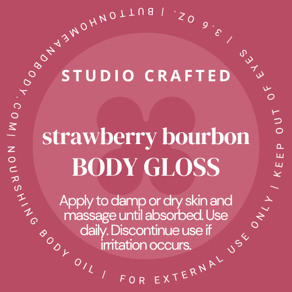 Strawberry Bourbon Body Gloss Oil  Warm Fruity Vanilla Glow Oil
