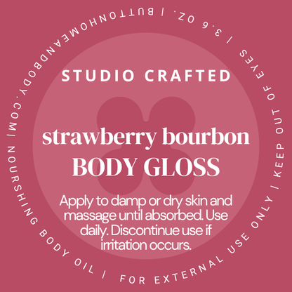 Strawberry Bourbon Body Gloss Oil  Warm Fruity Vanilla Glow Oil