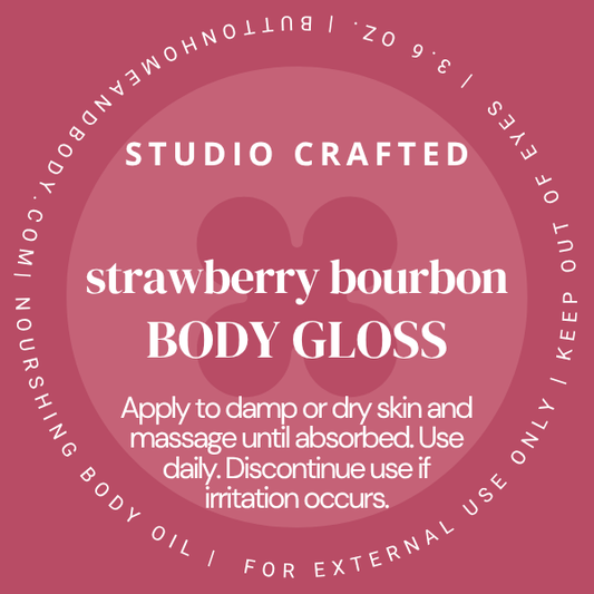 Strawberry Bourbon Body Gloss Oil  Warm Fruity Vanilla Glow Oil