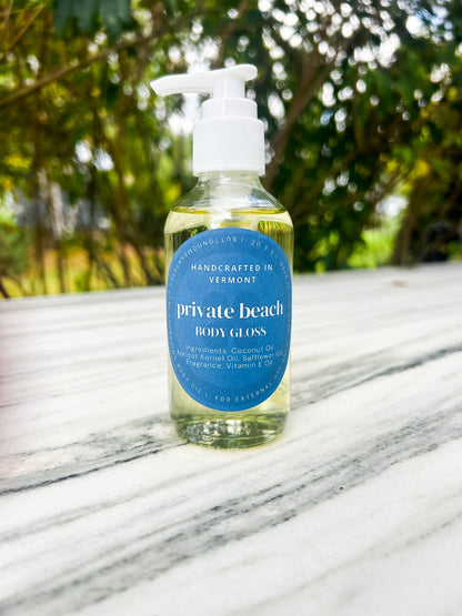 Private Beach Body Gloss | Luxurious Hydrating Oil for Year-Round Beach Vibes