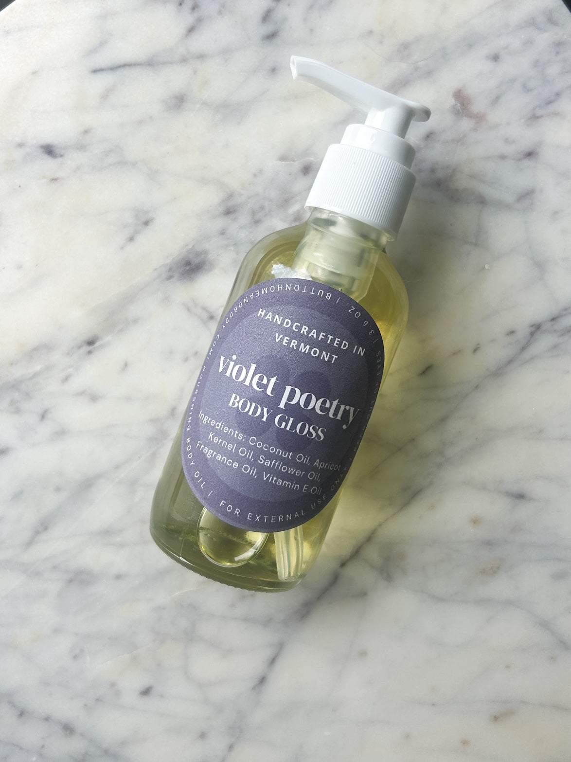 Violet Poetry Body Gloss | Luxurious Hydrating Oil