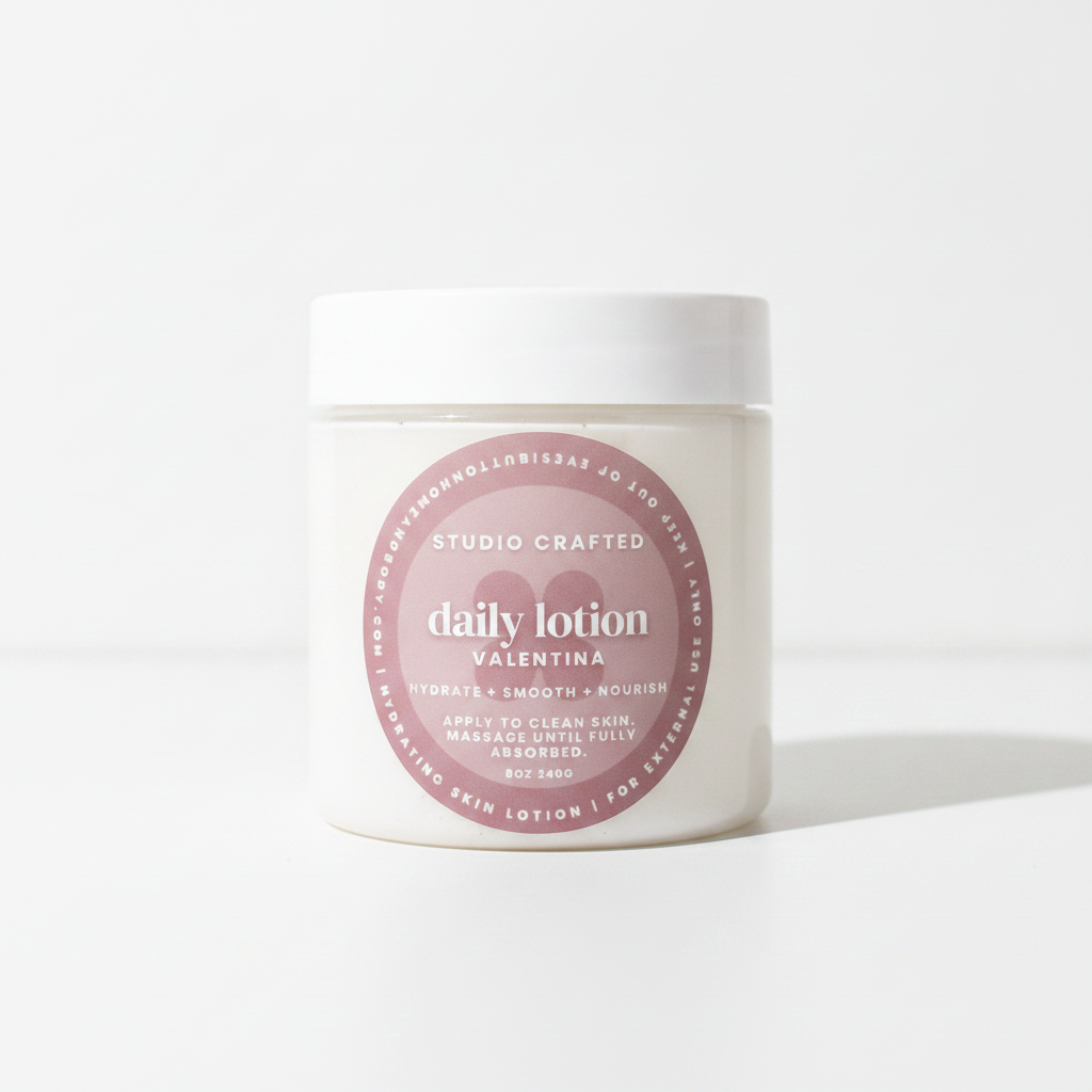 Valentina vanilla daily body lotion in jar button home and body

