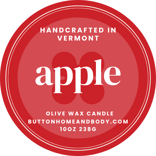 Apple fresh orchard candle in a clear glass tumbler by Button Home & Body