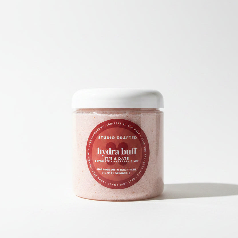 "It's a Date Hydra Buff Sugar Scrub — gourmand vanilla maple sugar scrub by Button Home & Body"