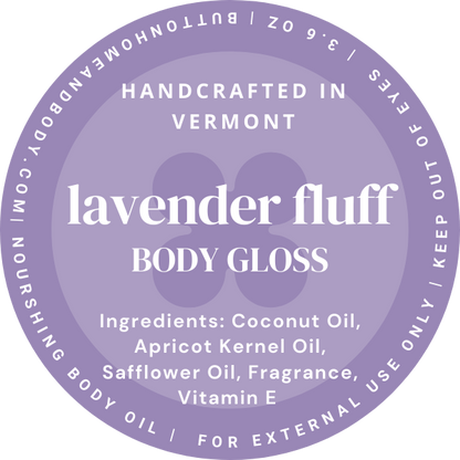 Lavender Fluff Body Gloss | Luxurious Hydrating Oil for a Cozy & Relaxed Vibe