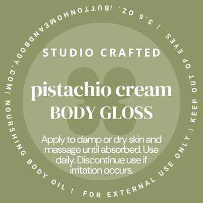 Pistachio Cream Body Gloss Oil Soft Nutty Vanilla Glow Oil