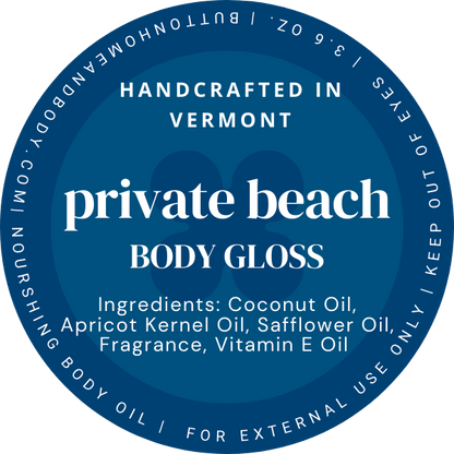 Private Beach Body Gloss | Luxurious Hydrating Oil for Year-Round Beach Vibes