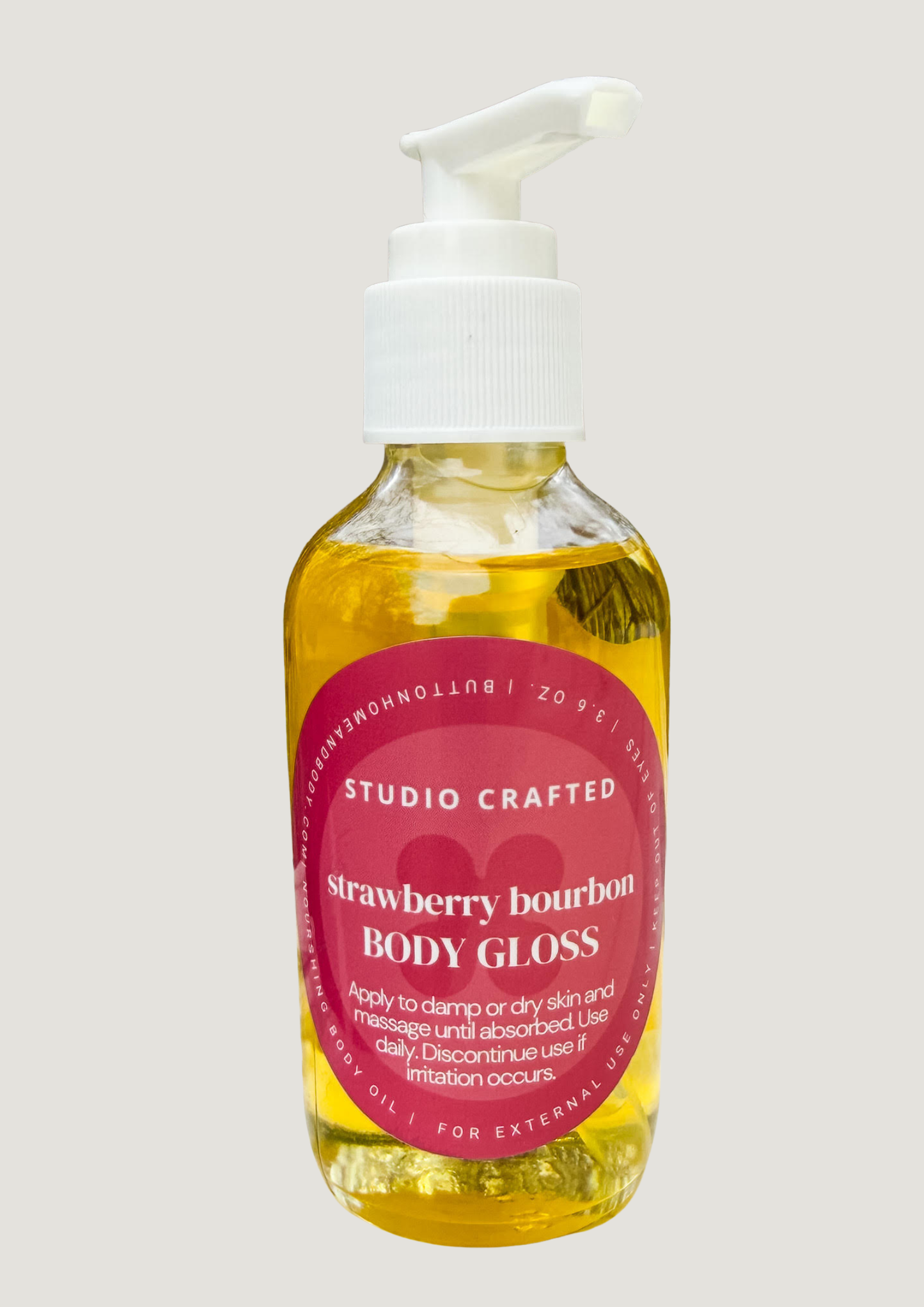Strawberry Bourbon Body Gloss Oil  Warm Fruity Vanilla Glow Oil
